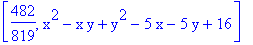 [482/819, x^2-x*y+y^2-5*x-5*y+16]
